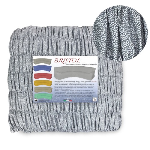 UNIVERSAL CORNER SOFA COVER BRISTOL BOY GREY