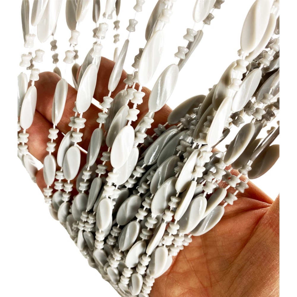 PABLO TENT © avec perles anti-insectes GRIS en PVC anti-bruit avec tige METAL