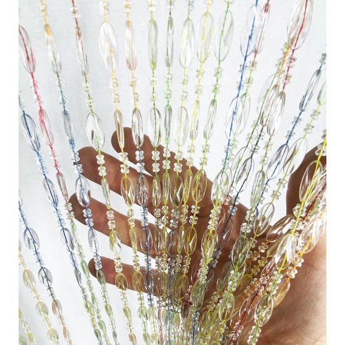 PABLO © CURTAIN mit MULTICOLOR Anti-Insekten-Perlen aus geräuscharmem PVC mit METALLSTAB