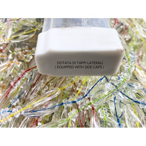 Cortina PABLO © con abalorios anti-insectos MULTICOLOR en PVC antirruido con varilla METÁLICA