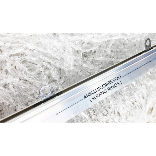 TENDA PABLO © a PERLINE anti insetti TRASPARENTE in PVC antirumore con asta in METALLO