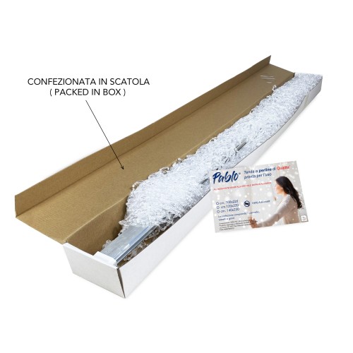 PABLO TENT © avec perles anti-insectes TRANSPARENT en PVC anti-bruit avec tige METAL