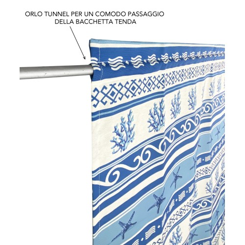 TENDINA vetro MODERNA larga 45 o 60 o 80 GRECIA BLU Made in Italy