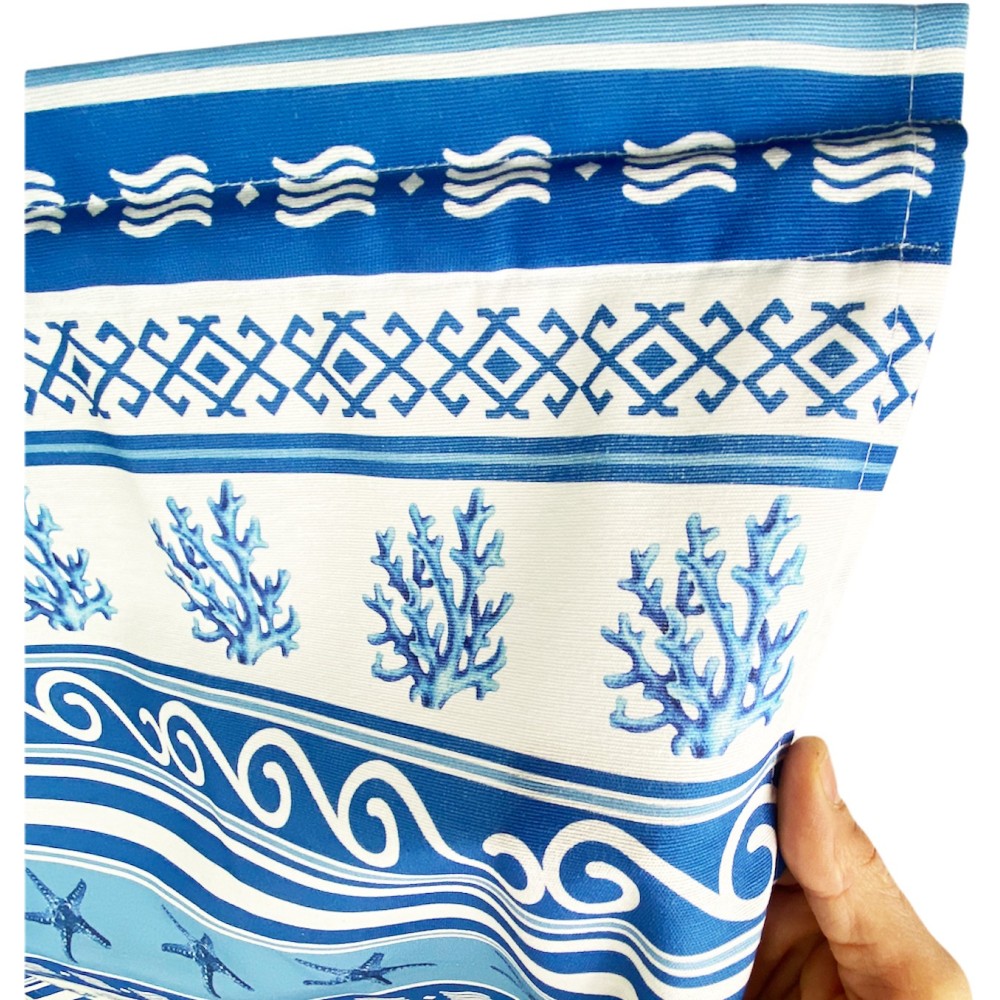 MODERNER Glasvorhang 45 oder 60 oder 80 breit GRIECHENLAND BLAU Made in Italy