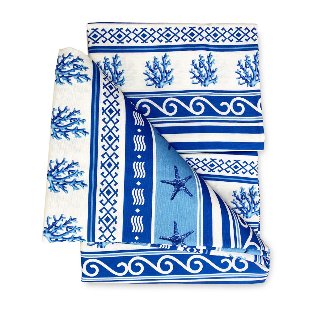 RIDEAU DE VERRE MODERNE 45 ou 60 ou 80 GRÈCE BLEU Fabriqué en Italie