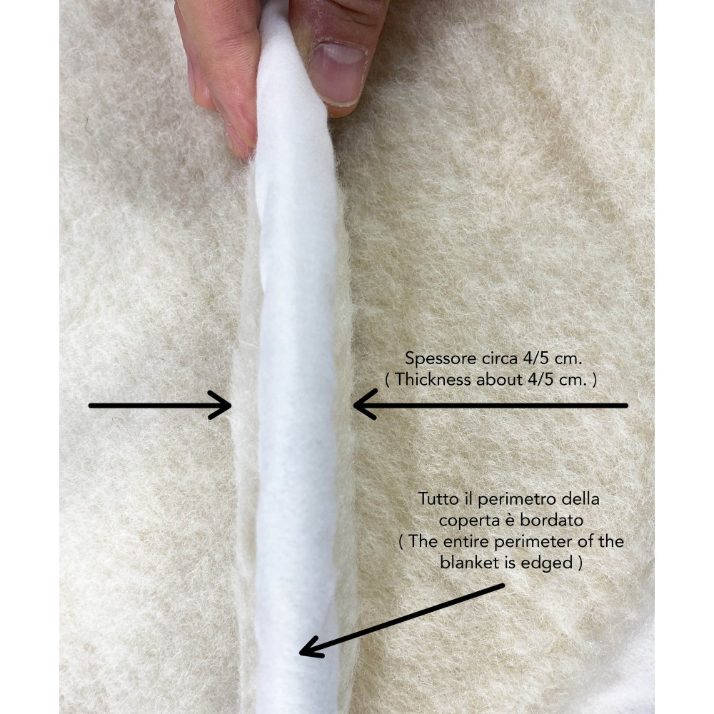 MARY BLANKET en vraie LAINE MÉRINOS 1000 gr. Pure laine vierge