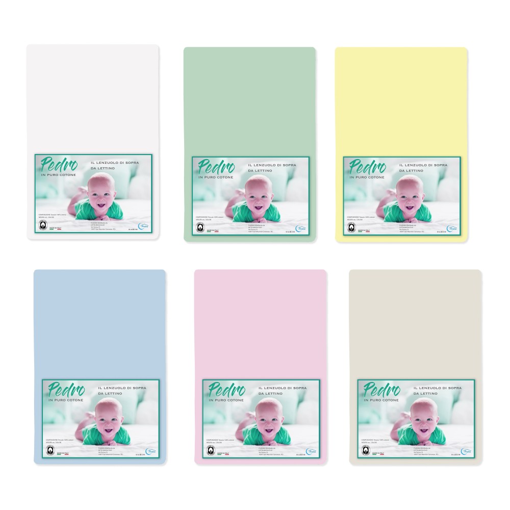 LENZUOLO di sopra PEDRO per lettino BAMBINO TUTTI I COLORI