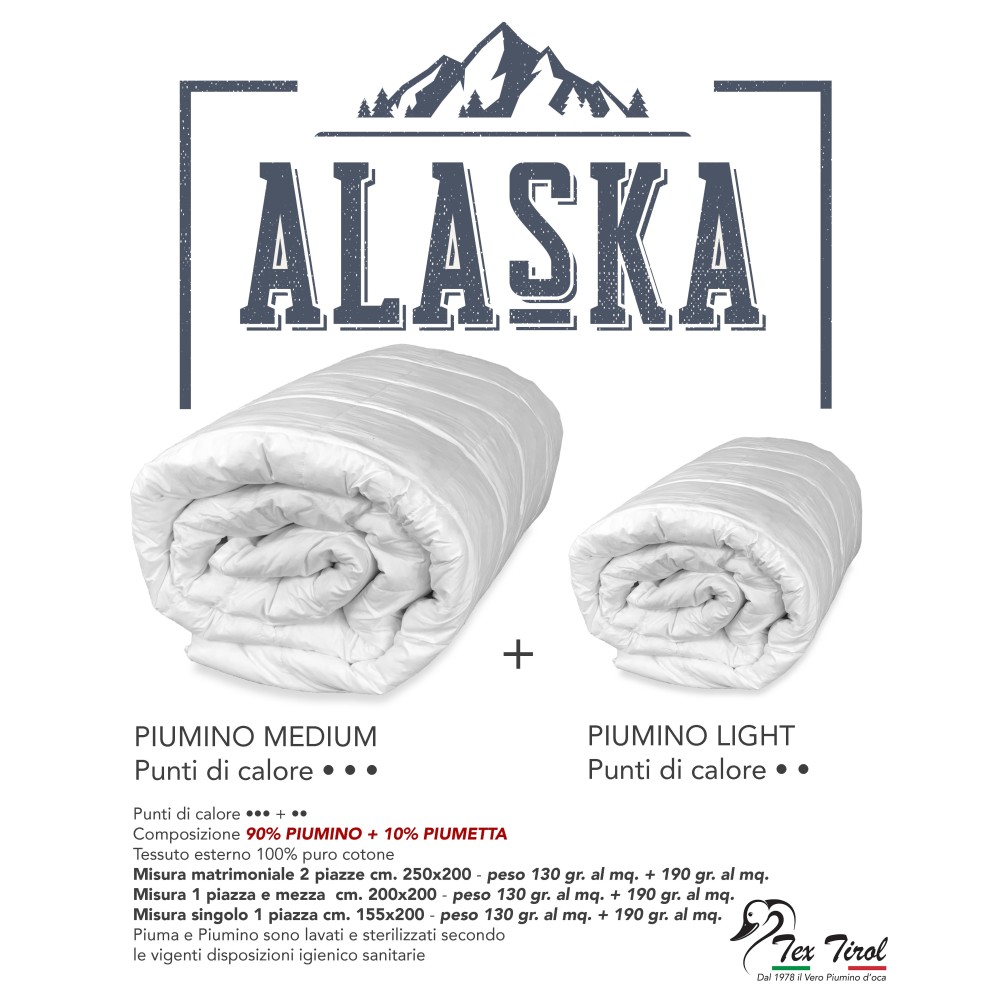 GOOSE DOWN ALASKA 4 saisons 90% GOOSE DOWN / 10% GOOSE FEATHER toutes tailles