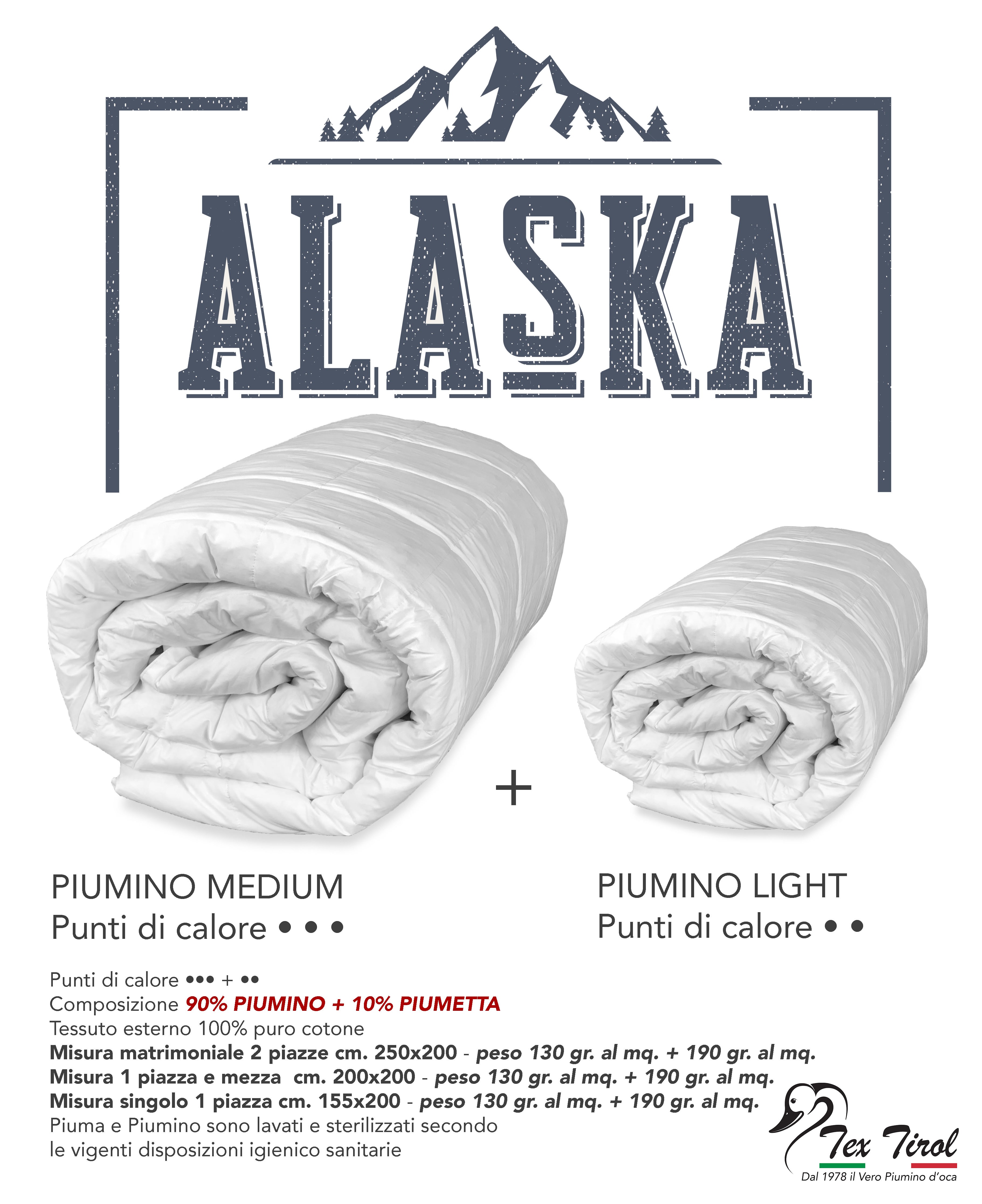 Piumino Matrimoniale Estivo PIUMINO Oca TEX TIROL © DOLOMITI