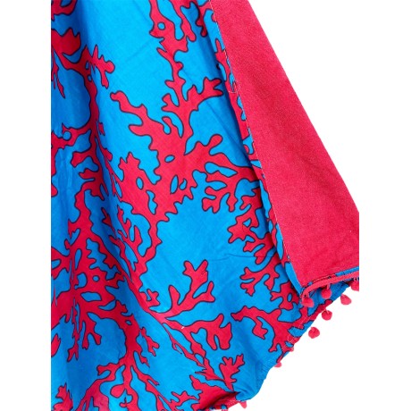 serviette de plage kikoy rouge corail