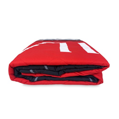 BEDSPREAD tex family WE ARE AC MILAN quilted SINGLE 1 SQUARE and postcard MILANO IS