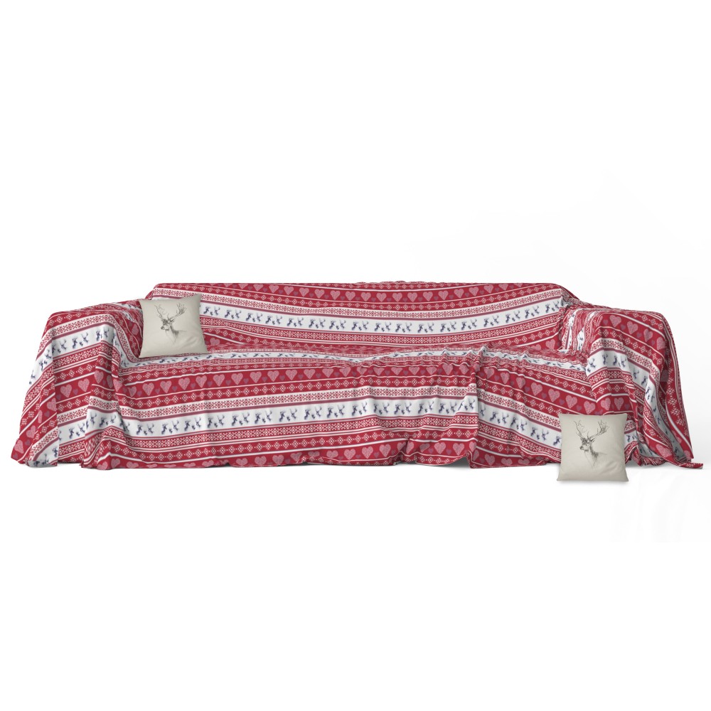 FURNISHING COVER cover GRAN SCARF BEDSPREAD sofa cover CERVINO RED burgundy
