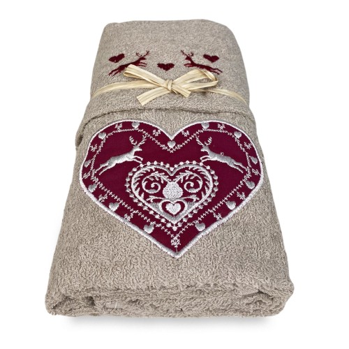 ENSEMBLE DE SERVIETTES TYROL TYROLIEN COEUR CERF colombe gris