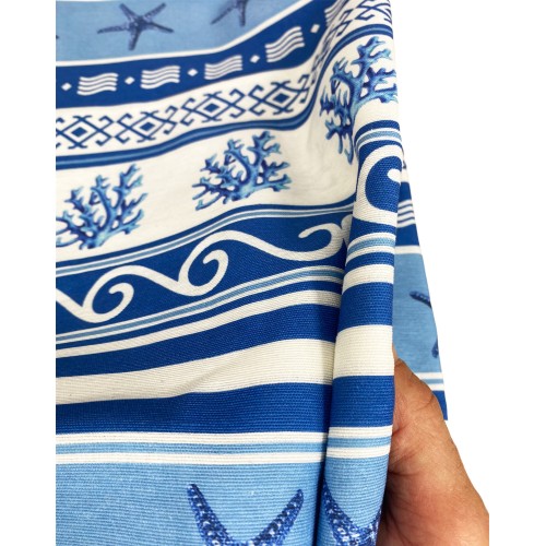 TELO ARREDO copritutto GRAN FOULARD COPRILETTO copridivano GRECIA mare marino BLU