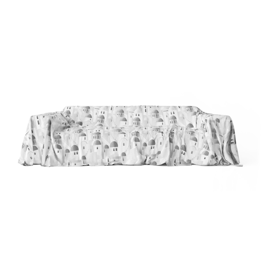 FUNDA DE DECORACIÓN FUNDA GRAN SCARF COLCHA funda de sofá SANTORINI gris