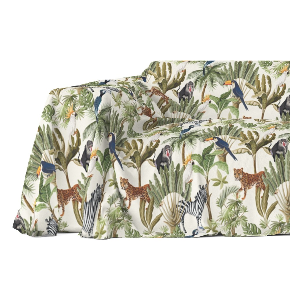 SERVIETTE HOUSSE DE MEUBLE GRAND SCARF BEDSPREAD housse de canapé JUNGLE