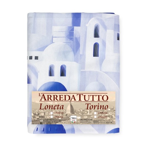FUNDA DE DECORACIÓN FUNDA GRAN SCARF COLCHA funda de sofá SANTORINI azul