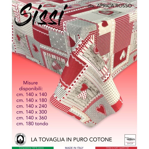 SISSI cotton tablecloth APRICA RED cotton