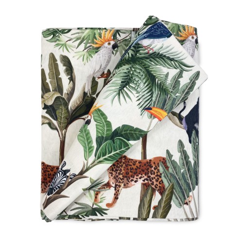 COTTON TABLECLOTH with JUNGLE design made in Italy