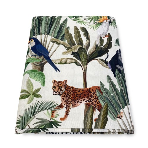 Mantel de algodón con diseño JUNGLE hecho en Italia