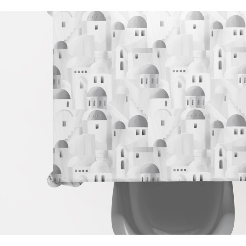 COTTON TABLECLOTH with grey SANTORINI design made in Italy