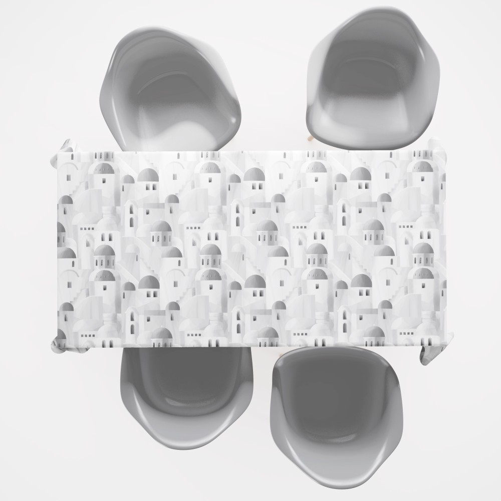 NAPPE COTON design SANTORINI gris made in Italy