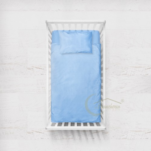 DRAP PEDRO COMPLET pour lit BÉBÉ en coton pur de couleur unie