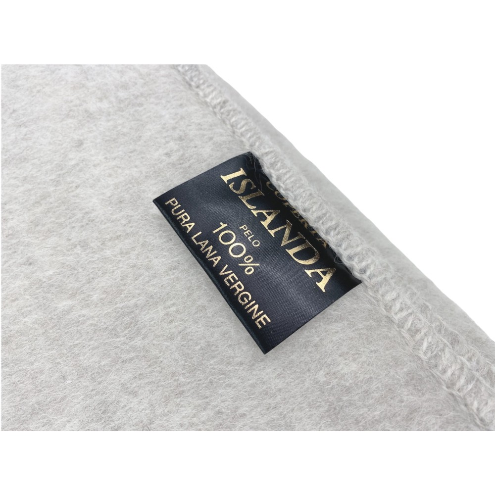 ICELAND BLANKET in genuine pure virgin WOOL soft and warm BEIGE Melange
