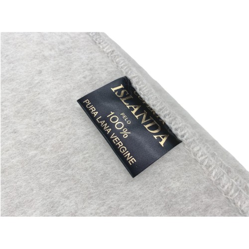 COPERTA ISLANDA in vera pura LANA vergine  morbida e calda BEIGE Melange