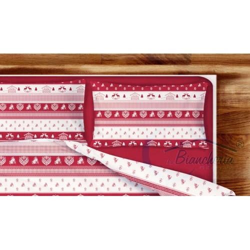 SET sheet TYROLEAN dis. TIROLO in pure cotton Made in Italy