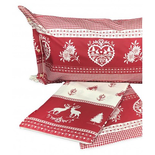 SET Blatt TYROLEAN dis. TIROLO aus reiner Baumwolle Made in Italy