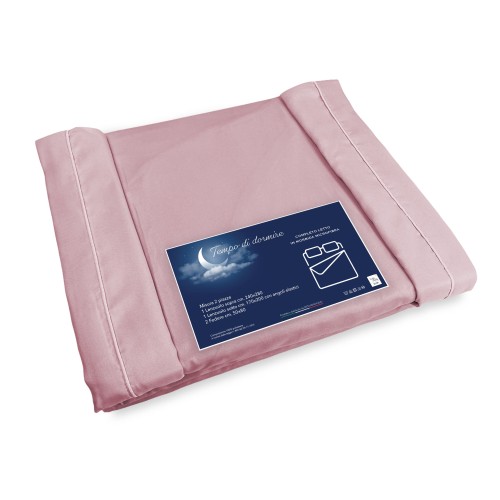 FEUILLE COMPLÈTE en microfibre souple SOLID COLOR PINK Double 2 CARRÉS pas de repassage