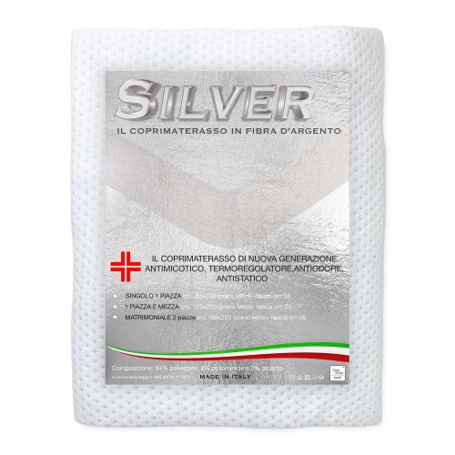 SILVER SILVER FIBER MATTRESS TOPPER Made in Italy