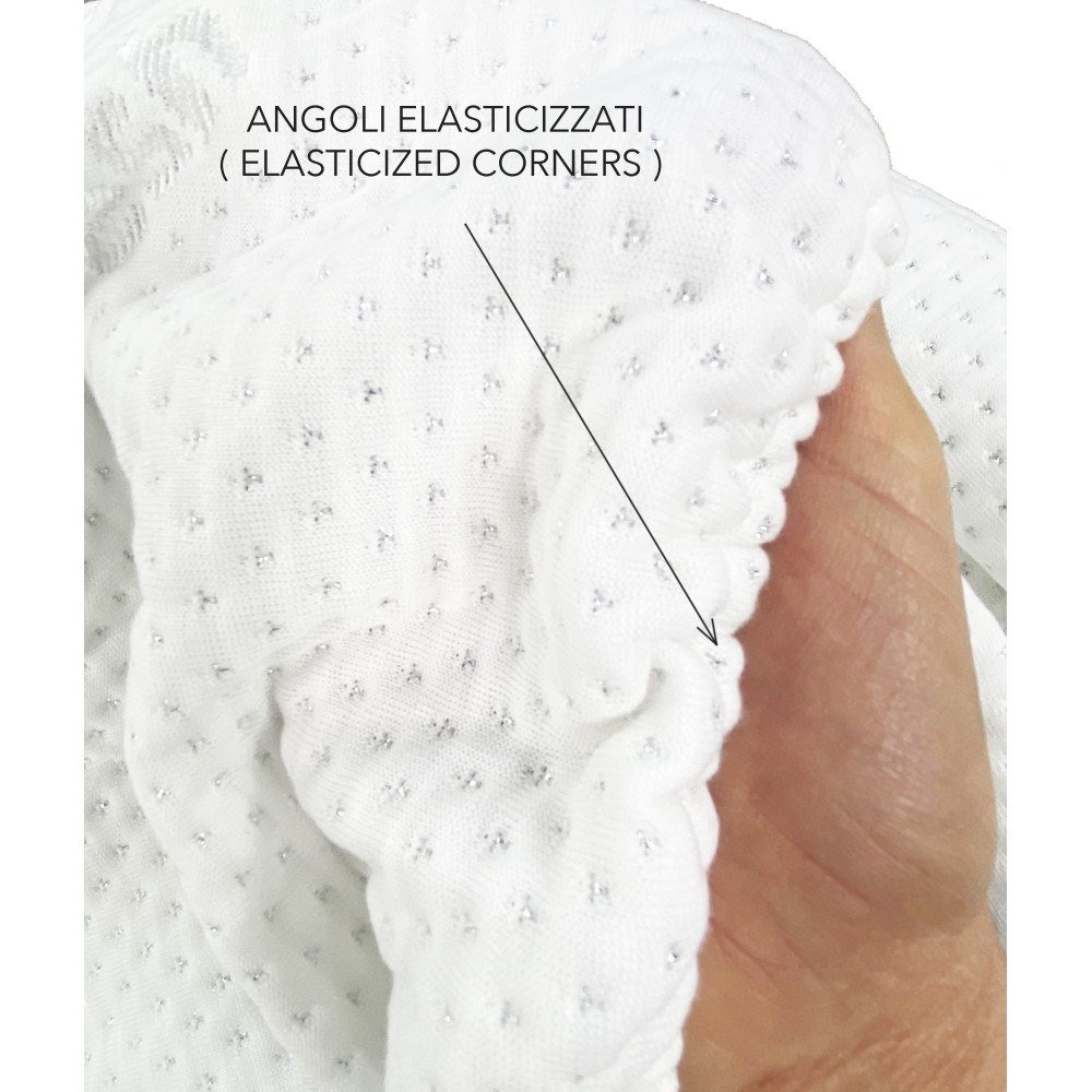 CUBRECOLCHÓN DE FIBRA PLATEADA PLATA Hecho en Italia