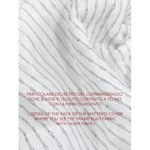 CUBRECOLCHÓN DE FIBRA PLATEADA PLATA Hecho en Italia