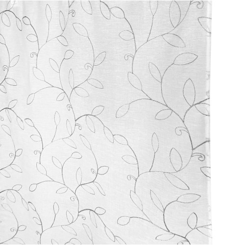 CURTAIN NOEMI MODERN GREY LEAF embroidery cm. 140x290 mm