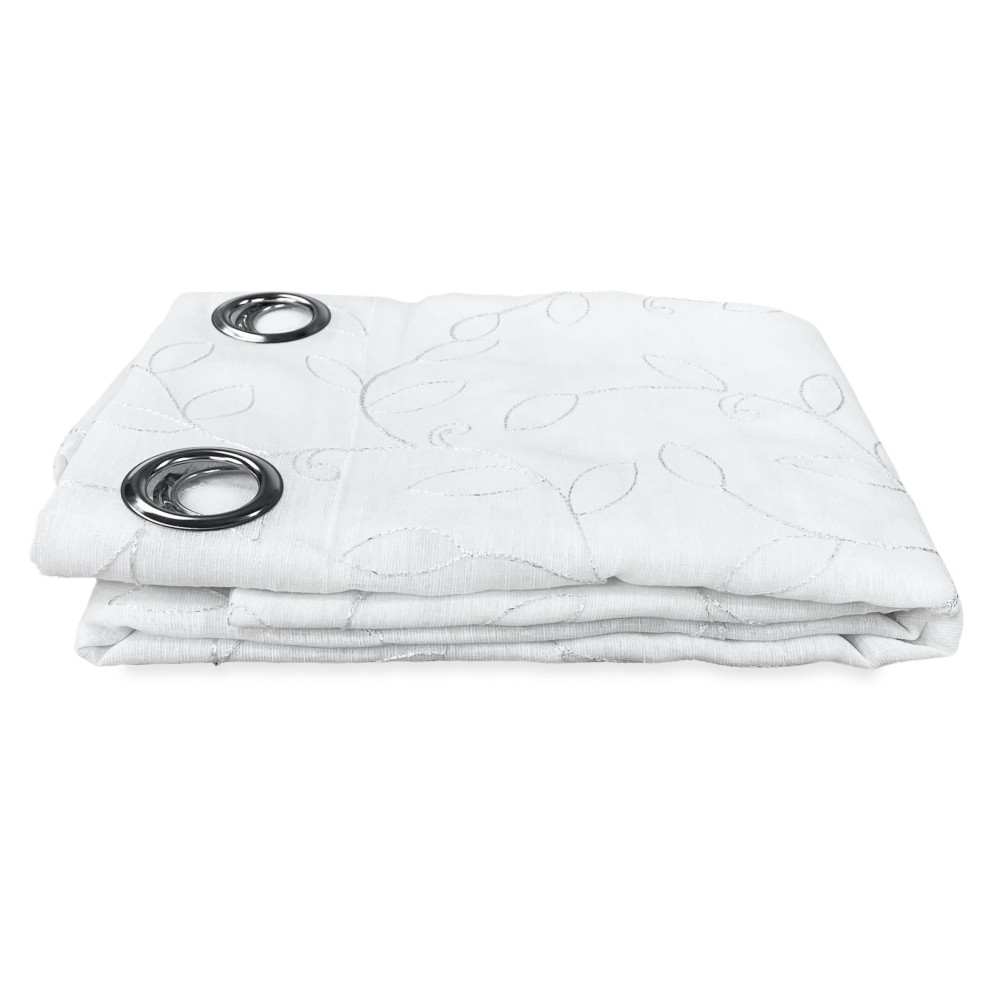 CORTINA NOEMI HOJA MODERNA bordado blanco cm. 140x290 milímetros