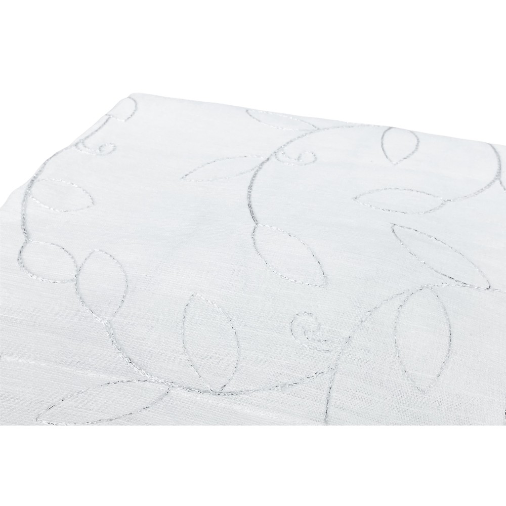 NOEMI RIDEAU BRODERIE MODERNE FEUILLE BLANCHE cm. 140x290
