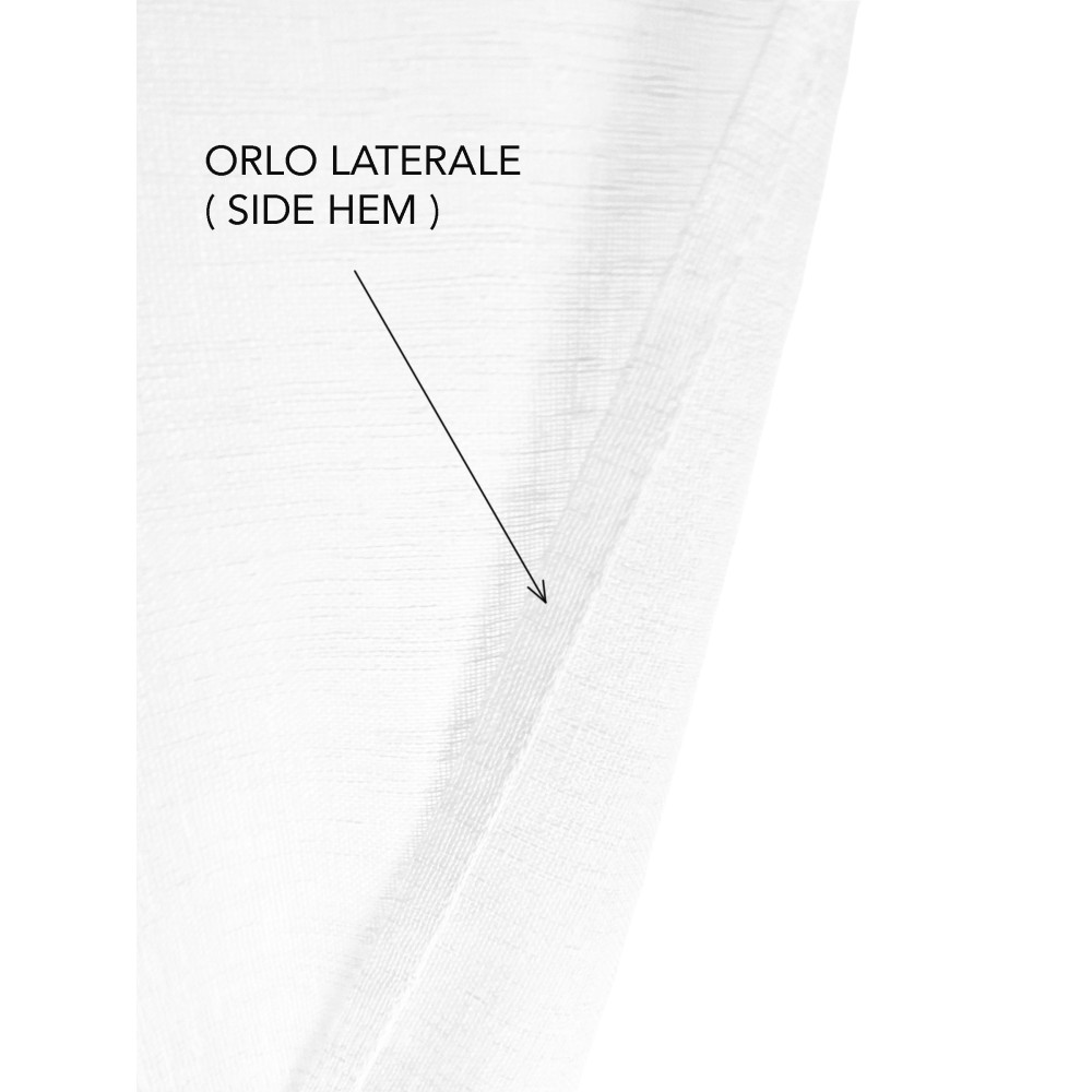 Coppia tendine vetro moderne SIMPLY Bianco - tessuto poliestere bouclè semitrasparente, orlino tunnel