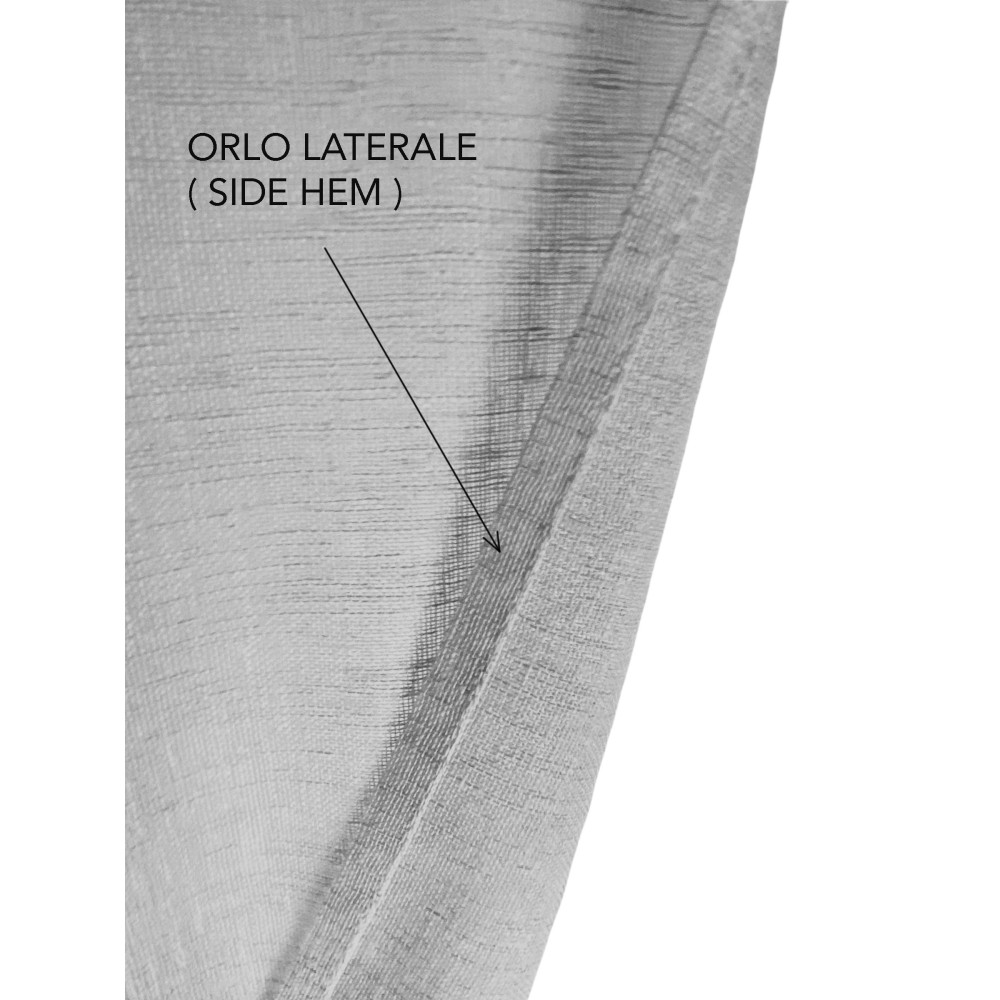 Coppia tendine vetro moderne SIMPLY Grigio - tessuto poliestere bouclè semitrasparente, orlino tunnel