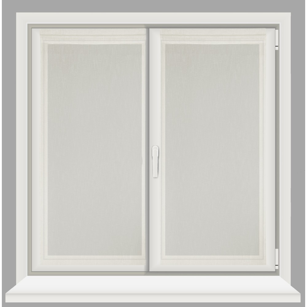 Coppia tendine vetro moderne SIMPLY Beige - tessuto poliestere bouclè semitrasparente, orlino tunnel