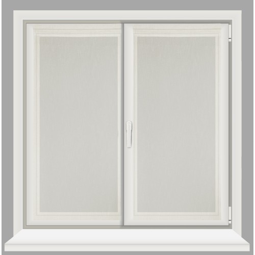 Coppia tendine vetro moderne SIMPLY Beige - tessuto poliestere bouclè semitrasparente, orlino tunnel