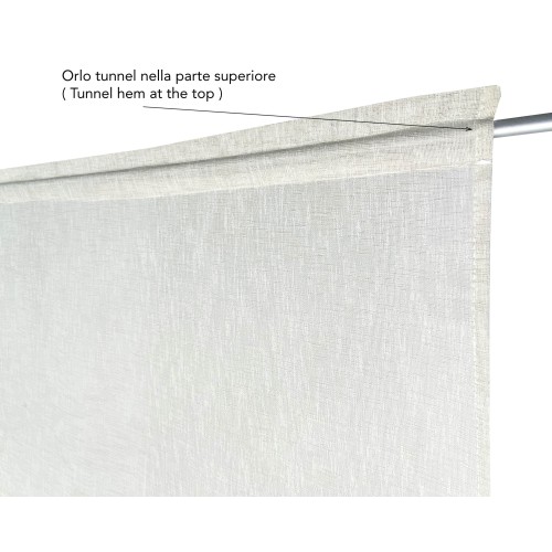 Coppia tendine vetro moderne SIMPLY Beige - tessuto poliestere bouclè semitrasparente, orlino tunnel