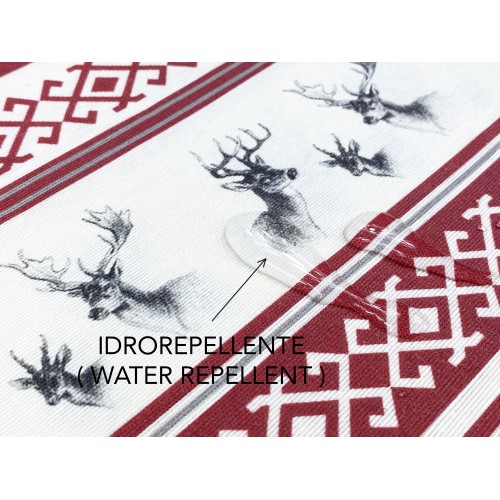 STAIN-RESISTANT TABLECLOTH RESINATED TORINO TYROLEAN MATTERHORN RED
