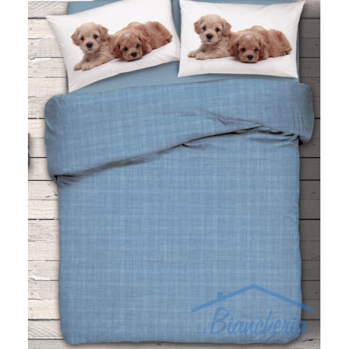 SET DE SÁBANAS PARA CACHORROS NATURE DOG AZUL var.46