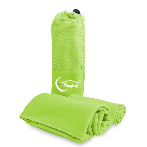 ACID GREEN MICROFIBER towel SET 1+1 Face and Guest