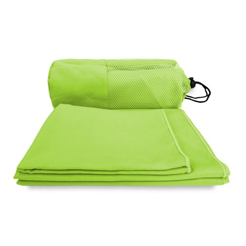 ENSEMBLE DE SERVIETTES EN MICROFIBRE VERT ACIDE 1+1 Visage et Invité