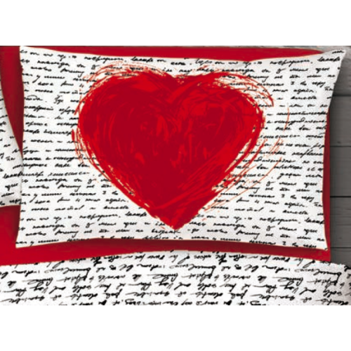RED HEART SHEET SET WITH WRITINGS var.16