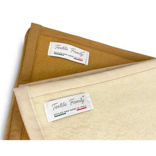 DECKE Leicht Sommer FRÜHLING Mittelschweres Modacryl MADE in ITALY Beige