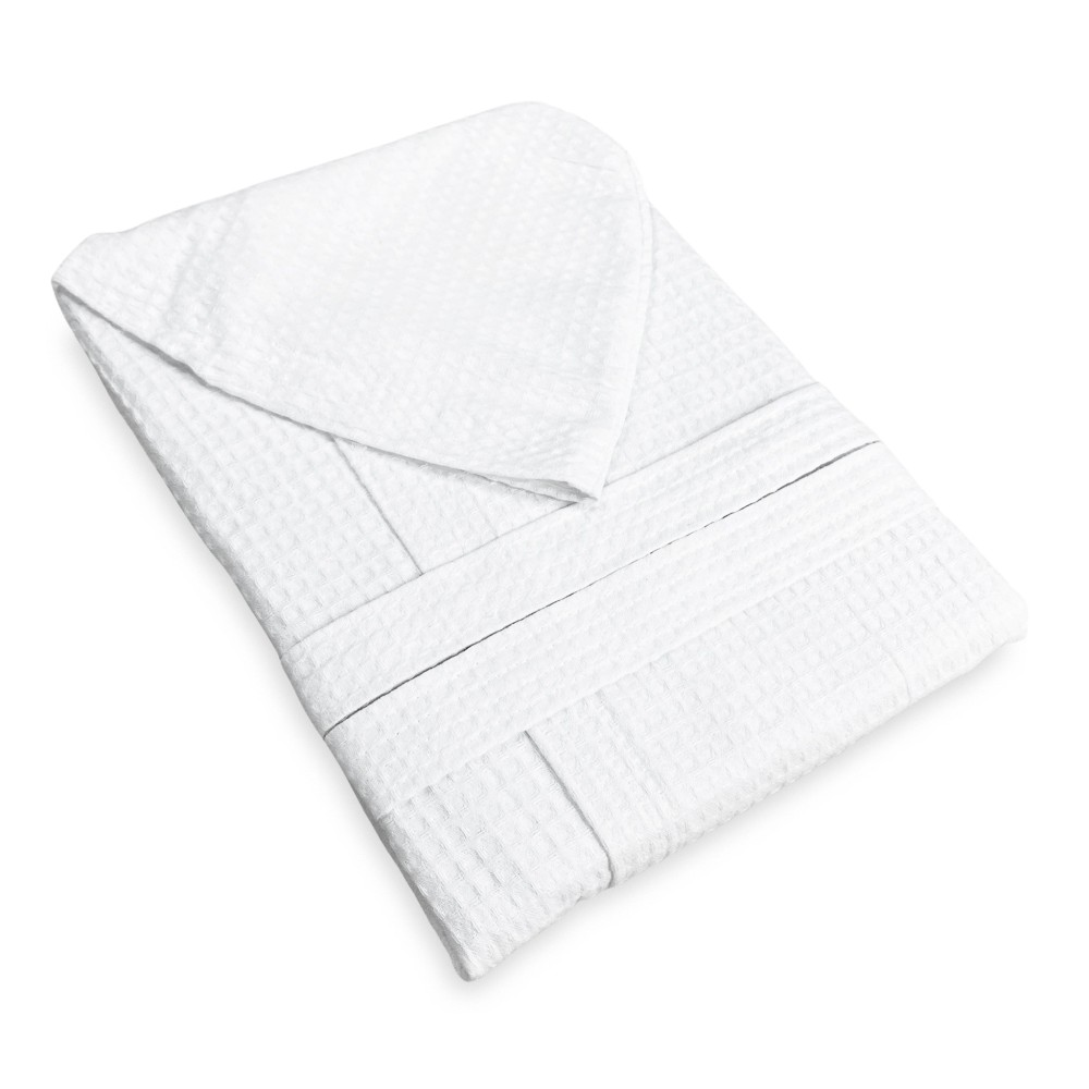 ACCAPPATOIO Nido Ape BEE© in Puro cotone con Cappuccio da Adulto BIANCO